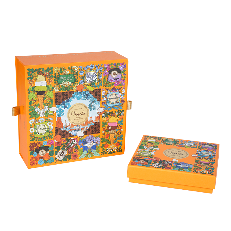 Sztywne, dwudrzwiowe pudełko do pakowania czekolady