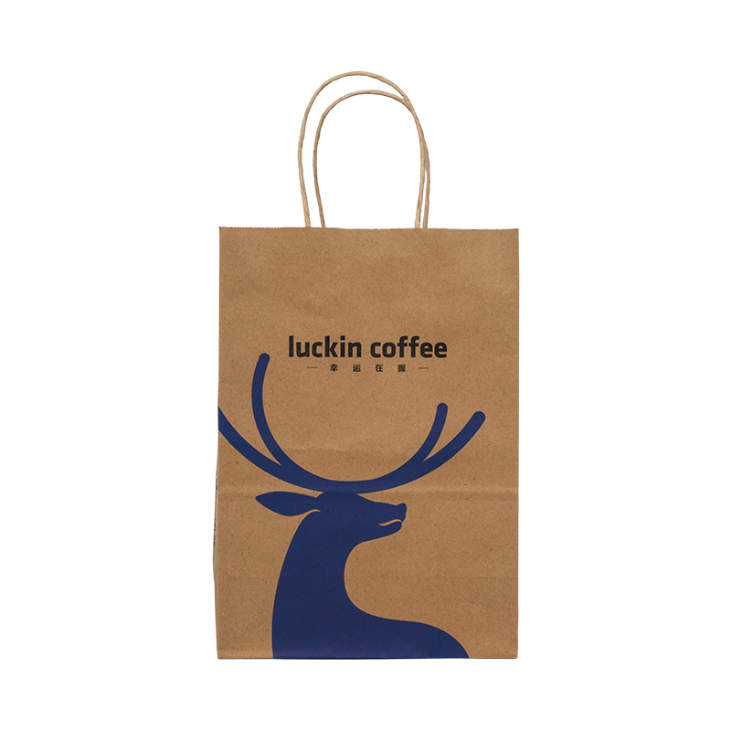 Torba na napoje herbaciane z kolorowego papieru pakowego do noszenia w ręku