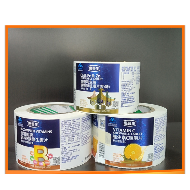 Etykiety samoprzylepne na suplementy zdrowotne